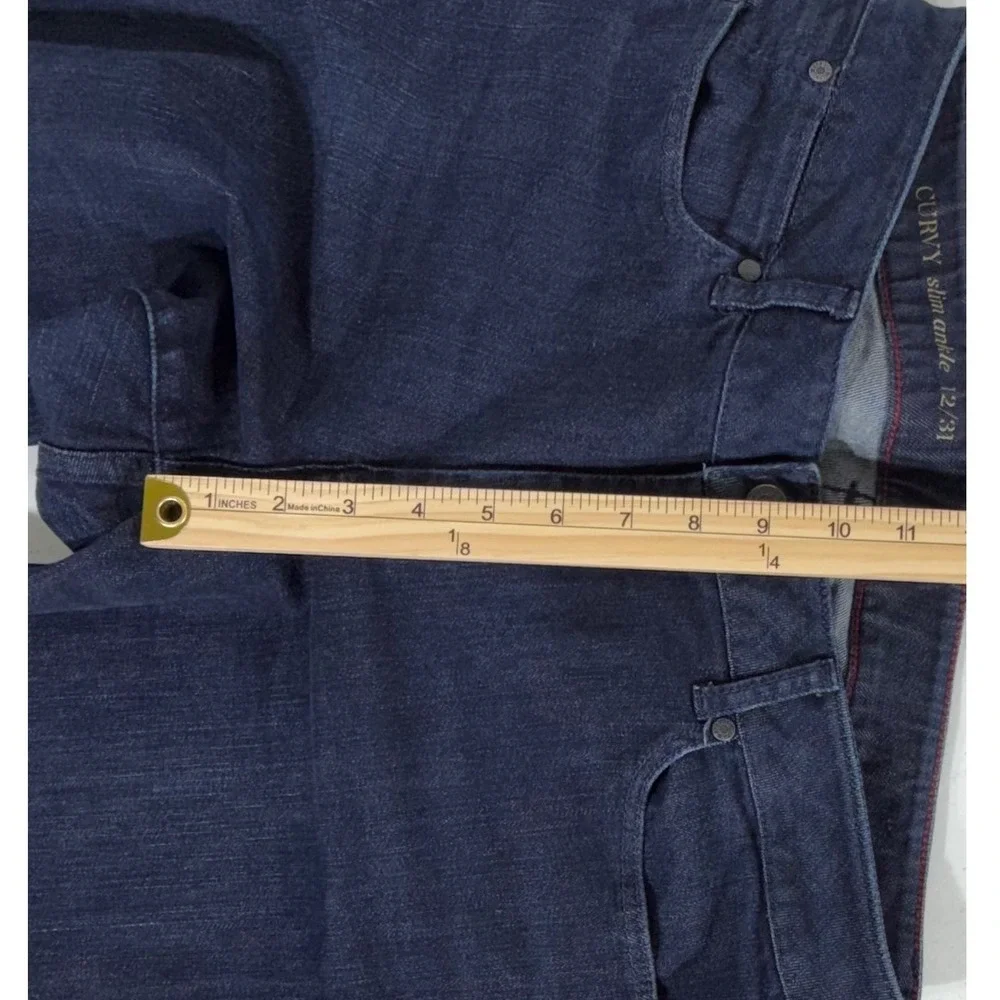 Talbots Curvy Slim‎ Ankle Jeans 12/31 (31x28) Mid Rise Dark Wash Stretch Denim